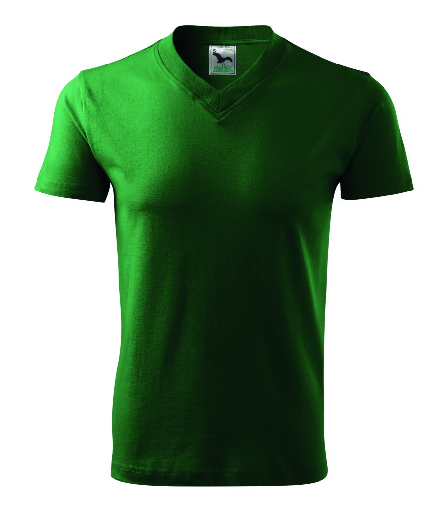 Tričko V-neck 102 lahvově zelená