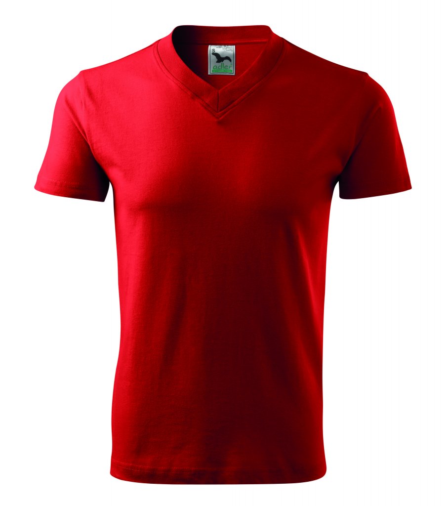 Tričko V-neck 102 červená