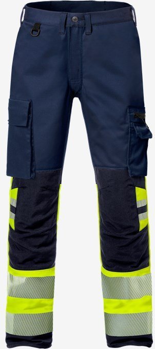 Výstražné kalhoty pas PLU 2708 dámské, žlutá/navy, vel. 40