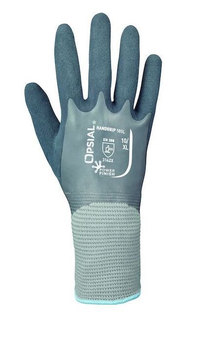 OPSIAL rukavice HANDGRIP 505L LATEX PF P702LG9 máčené