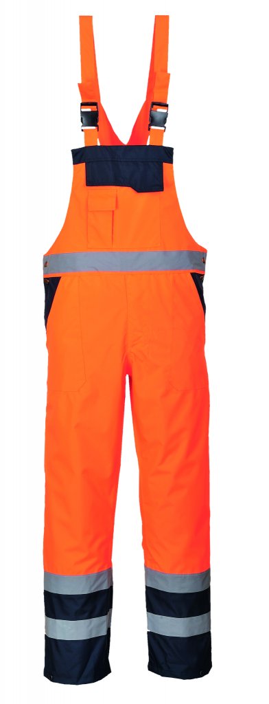 výstražné kalhoty s laclem S488 oranžová/tm.modrá