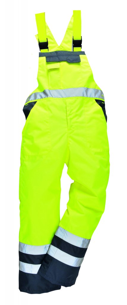 výstražné kalhoty s laclem S488 žlutá/tm.modrá