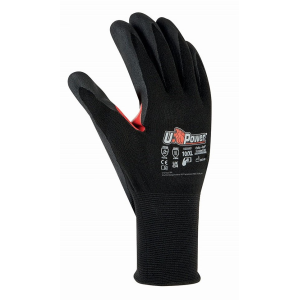  Rukavice U-POWER FLYNT máčené nitril, black/red