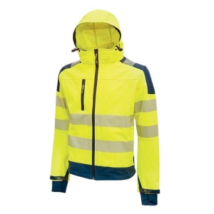 U-Power reflexní bunda softshell MIKY, yellow fluo